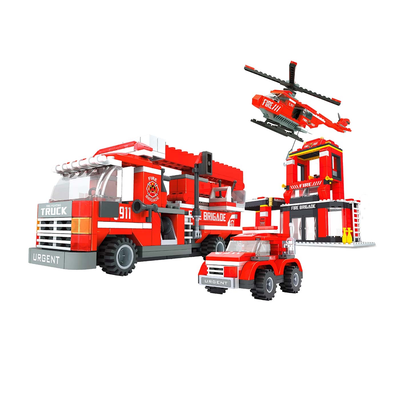 Set de Bloques para Armar Brigada de Bomberos 697 Piezas OX BLOCKS Set de Bloques para Armar Brigada de Bomberos 697 Piezas OX BLOCKS