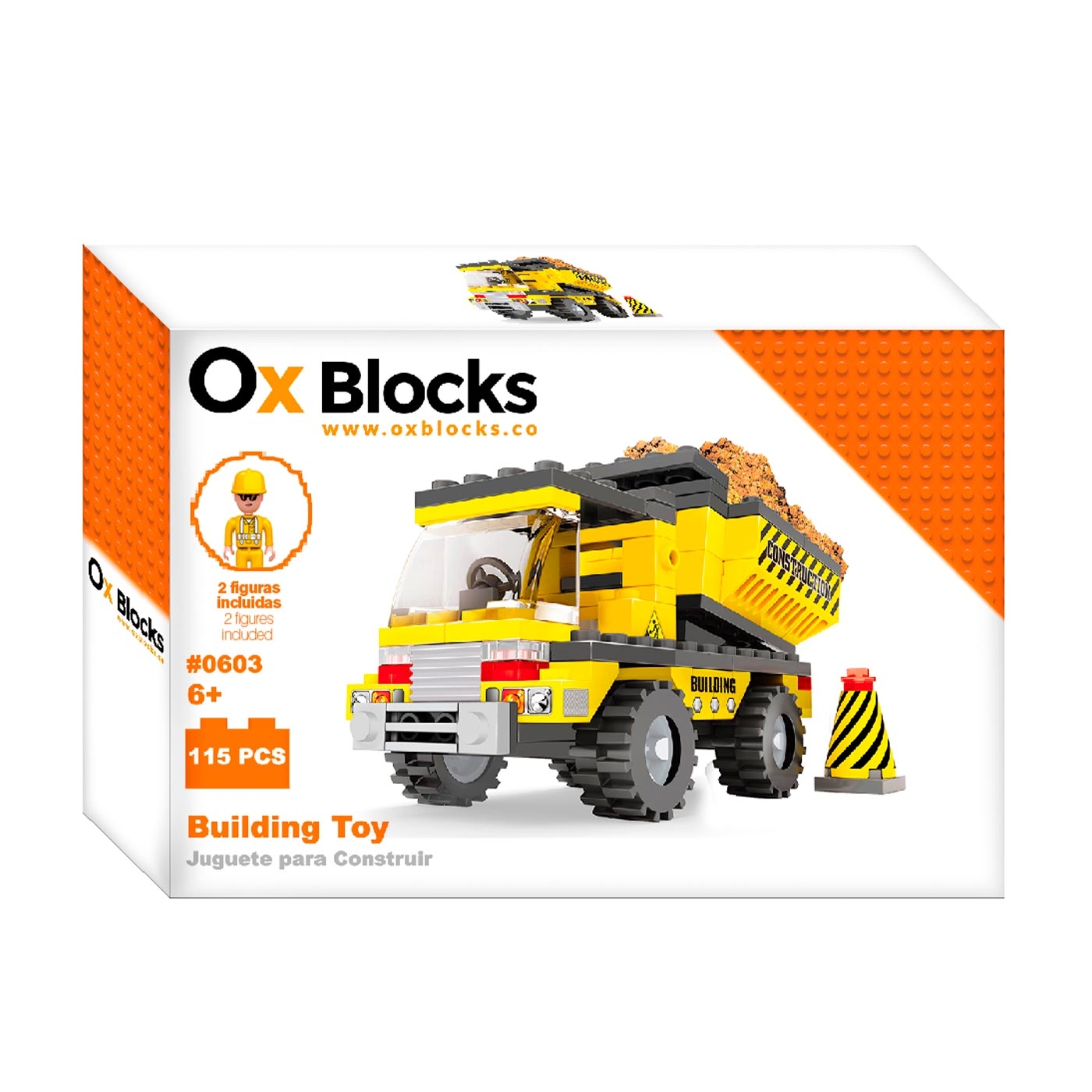 Set de Bloques para Armar Camión de Obras de Construcción 115 Piezas OX BLOCKS