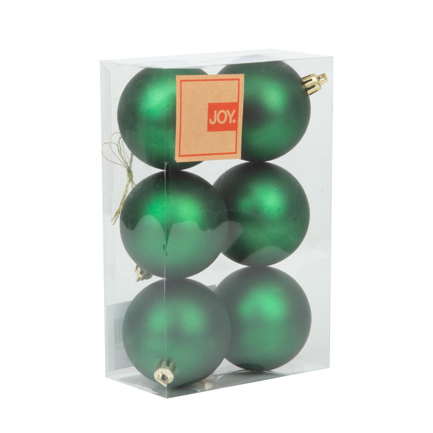Bolas de Navidad JOY Verde Mate Set x 6 - 6 cm Bolas de Navidad JOY Verde Mate Set x 6 - 6 cm