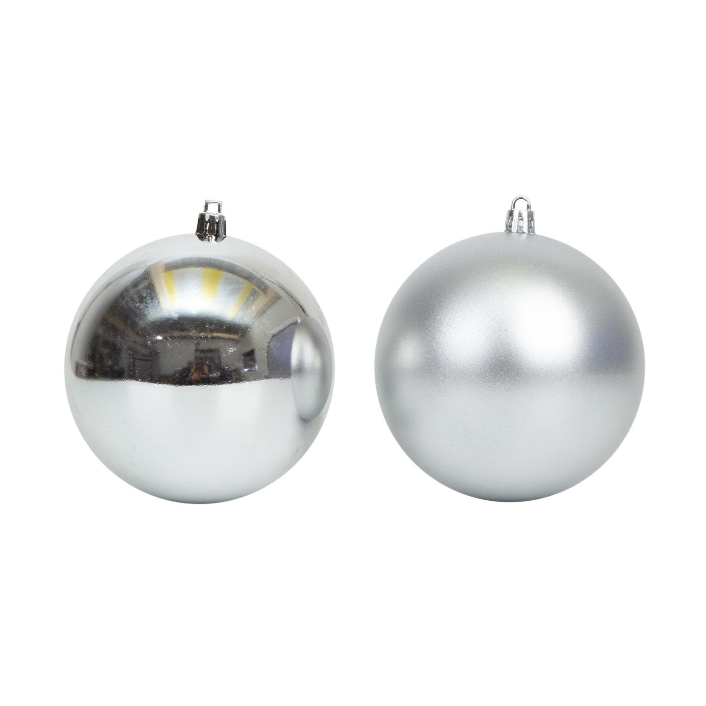 Bolas de Navidad JOY Plateado Brillante/Mate Set x 2 - 10 cm Bolas de Navidad JOY Plateado Brillante/Mate Set x 2 - 10 cm