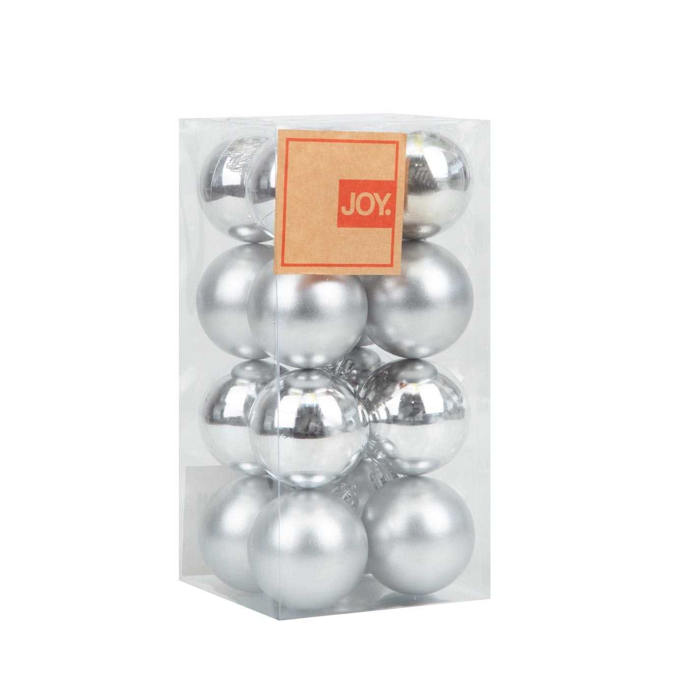 Bolas de Navidad JOY Plateado Brillante/Mate Set x 16 - 4 cm Bolas de Navidad JOY Plateado Brillante/Mate Set x 16 - 4 cm