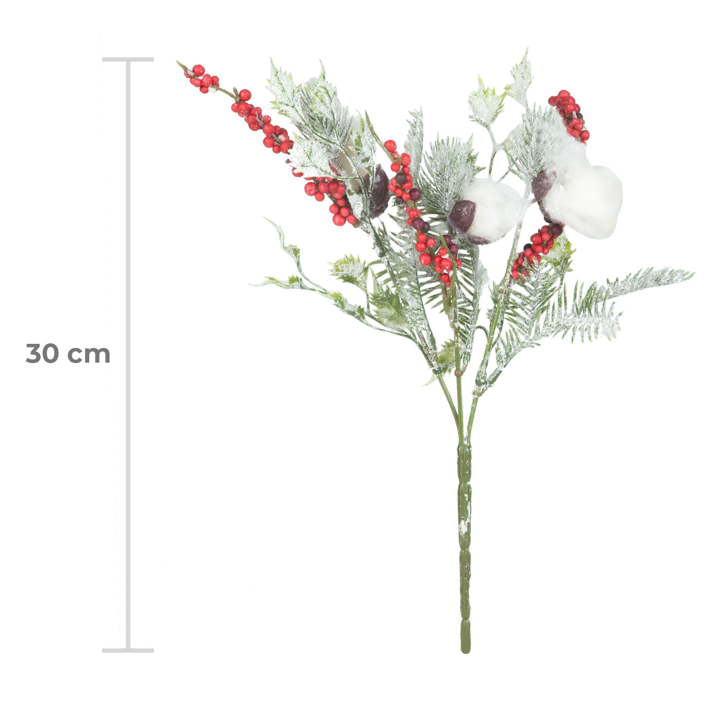Adorno Navideño Rama Nevada JOY con Berries y Algodón 30 cm Adorno Navideño Rama Nevada JOY con Berries y Algodón 30 cm