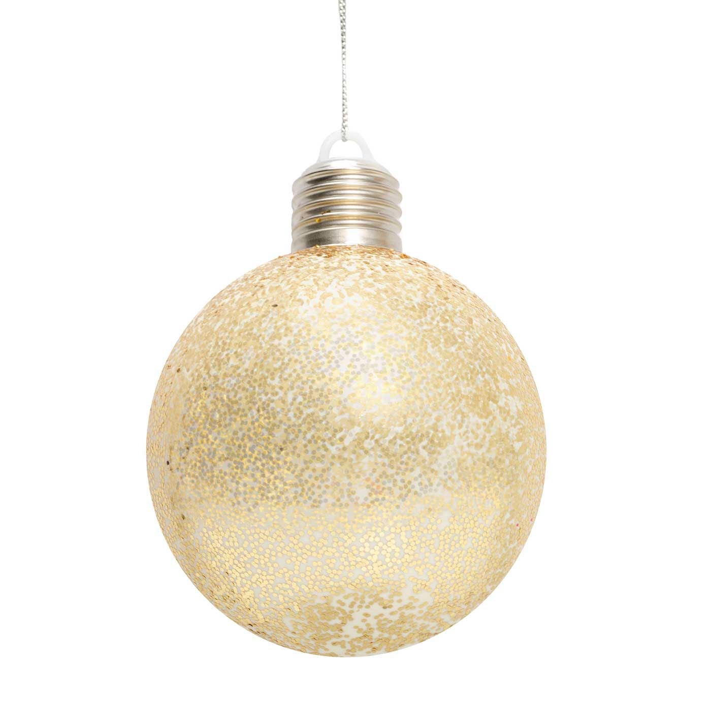 Bola de Navidad JOY Dorada con Luz 10 cm Bola de Navidad JOY Dorada con Luz 10 cm