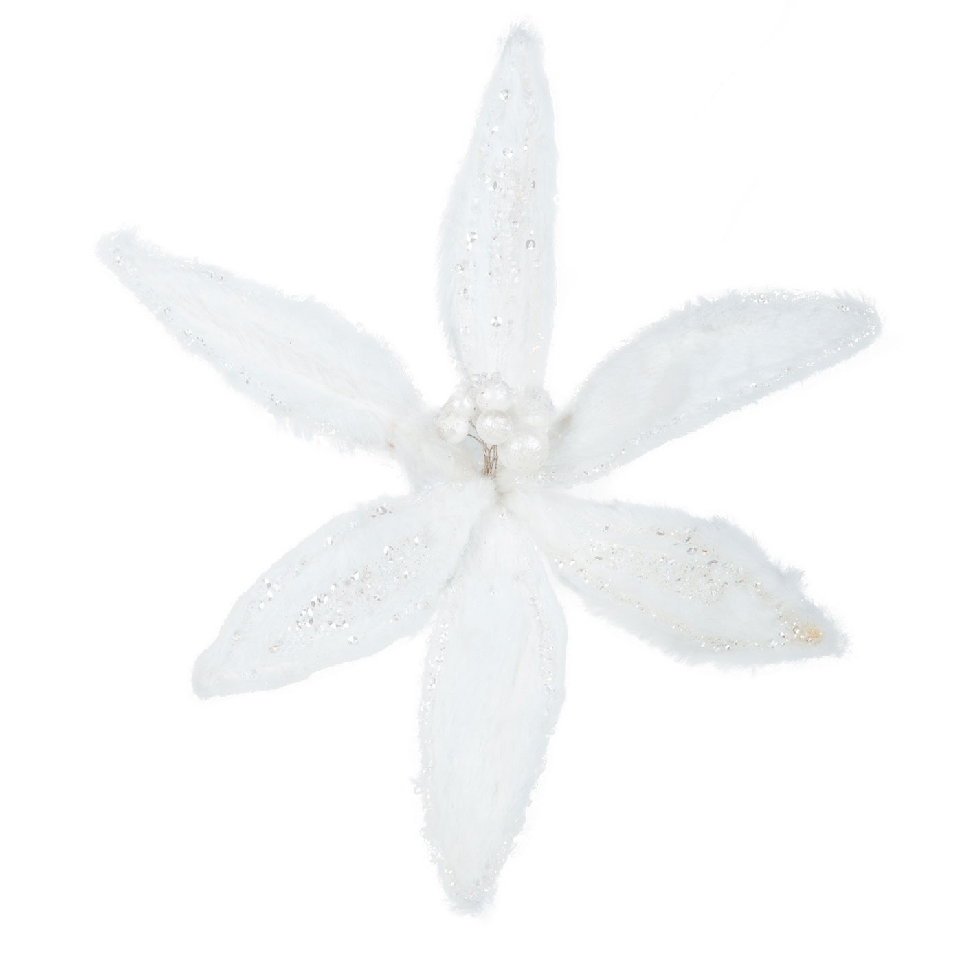 Adorno Navideño Flor JOY Poinsettia Blanco 34 cm Adorno Navideño Flor JOY Poinsettia Blanco 34 cm