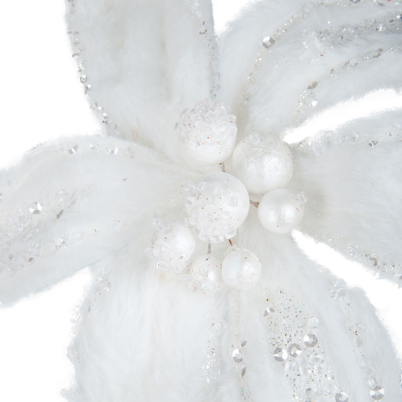 Adorno Navideño Flor JOY Poinsettia Blanco 34 cm Adorno Navideño Flor JOY Poinsettia Blanco 34 cm