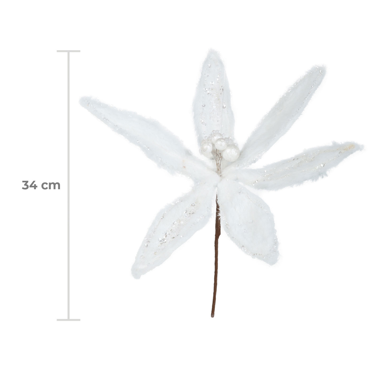 Adorno Navideño Flor JOY Poinsettia Blanco 34 cm Adorno Navideño Flor JOY Poinsettia Blanco 34 cm