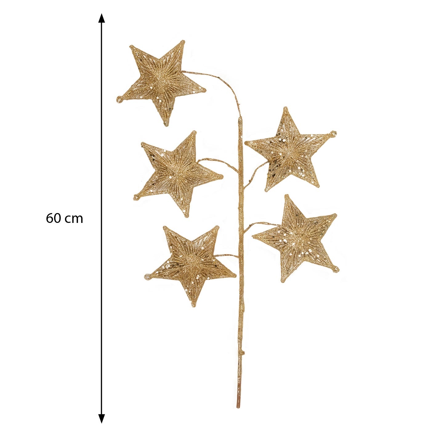 Adorno Navideño Rama JOY Estrellas Doradas 60 cm Adorno Navideño Rama JOY Estrellas Doradas 60 cm