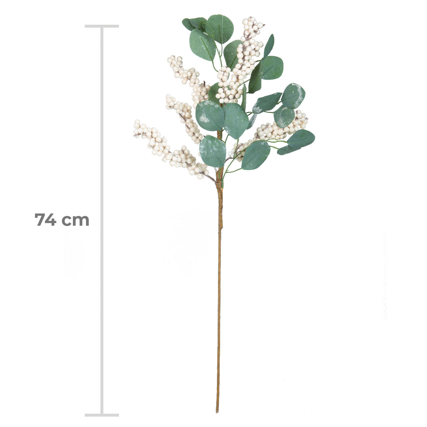 Adorno Navideño Rama JOY Berries Blancas con Hojas Eucalipto 74 cm Adorno Navideño Rama JOY Berries Blancas con Hojas Eucalipto 74 cm