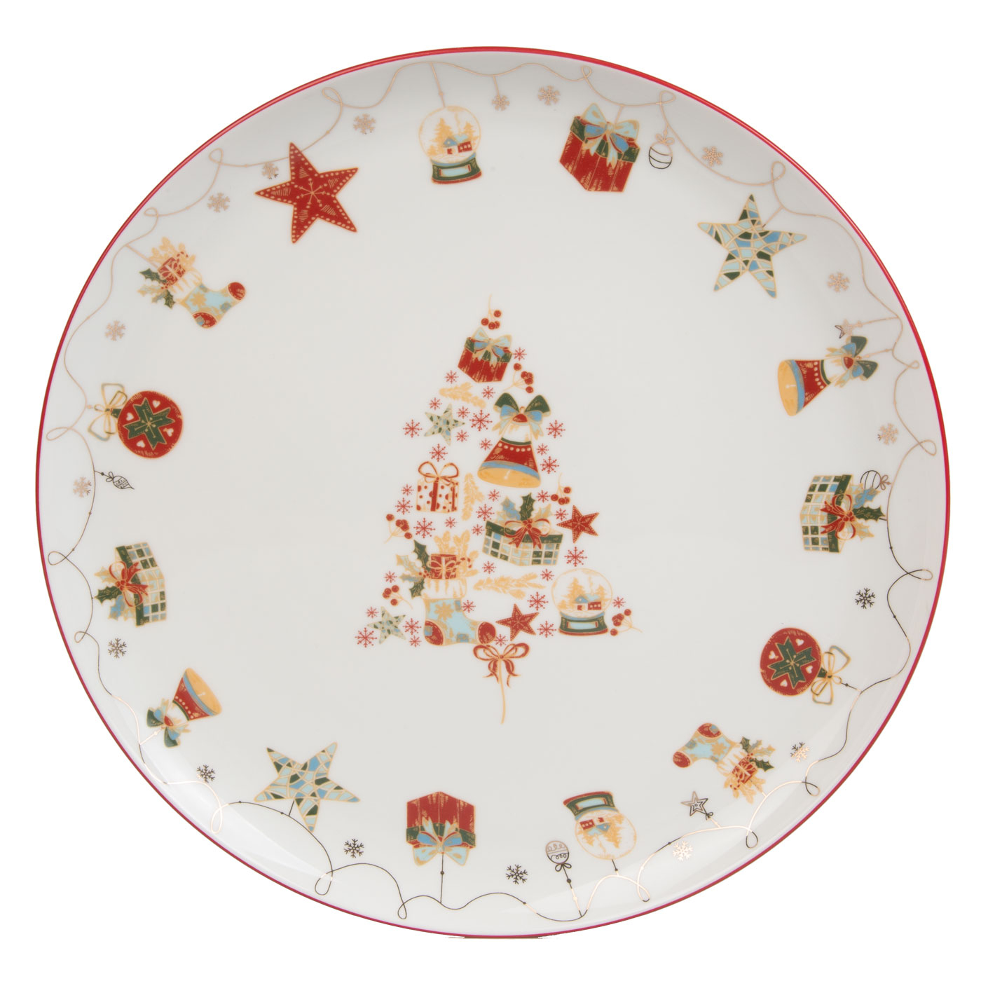 1 Plato Redondo Mediano FREE HOME Navidad 26 cm 1 Plato Redondo Mediano FREE HOME Navidad 26 cm