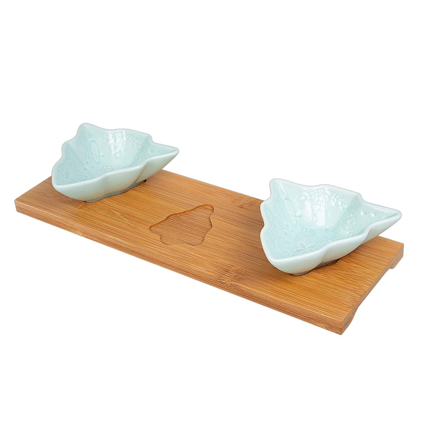 Set x 4 Piezas FREE HOME Platos Snack Árbol de Navidad + Bandeja de Bambú Azul Set x 4 Piezas FREE HOME Platos Snack Árbol de Navidad + Bandeja de Bambú Azul