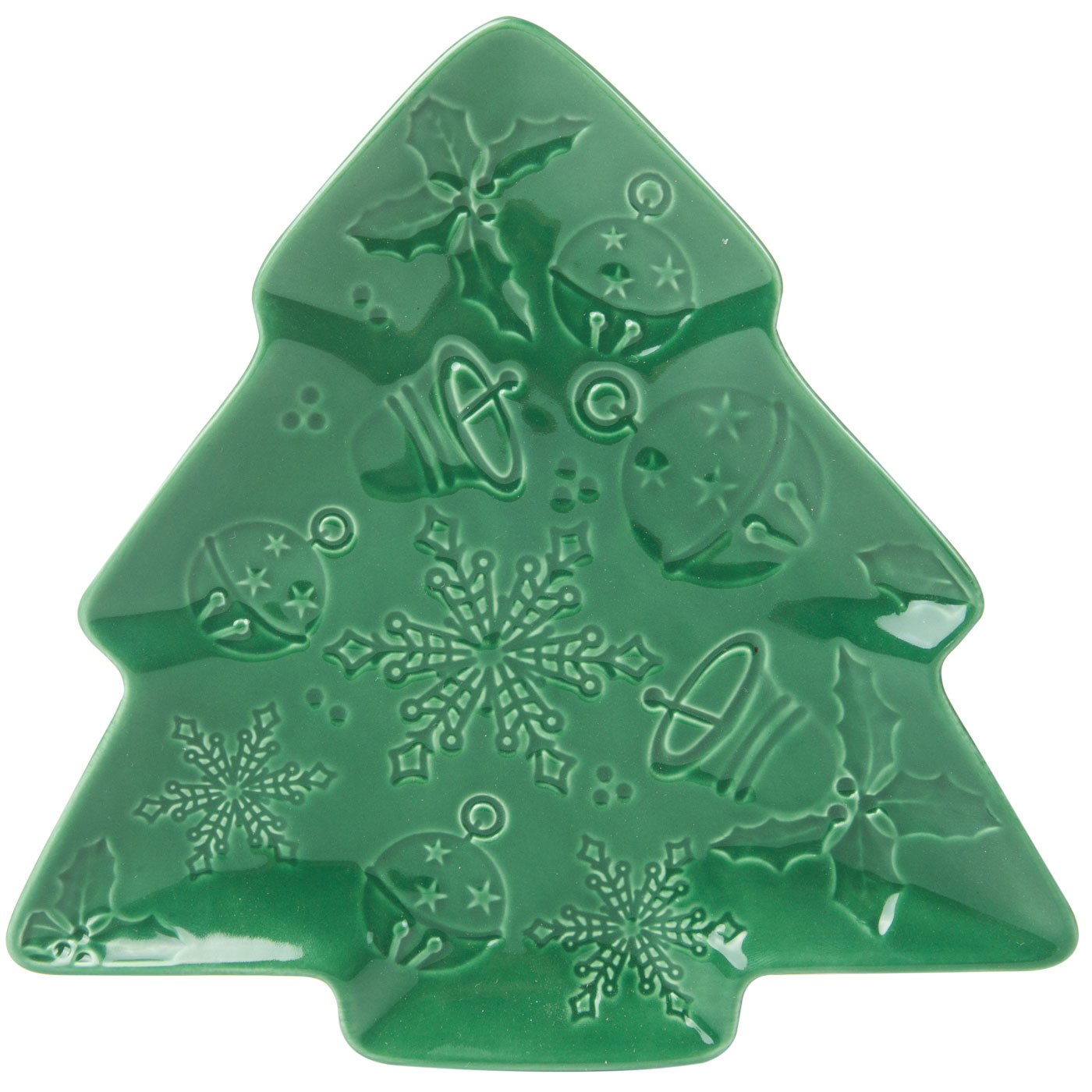 Plato en Forma Árbol de Navidad FREE HOME Verde 18 cm Plato en Forma Árbol de Navidad FREE HOME Verde 18 cm