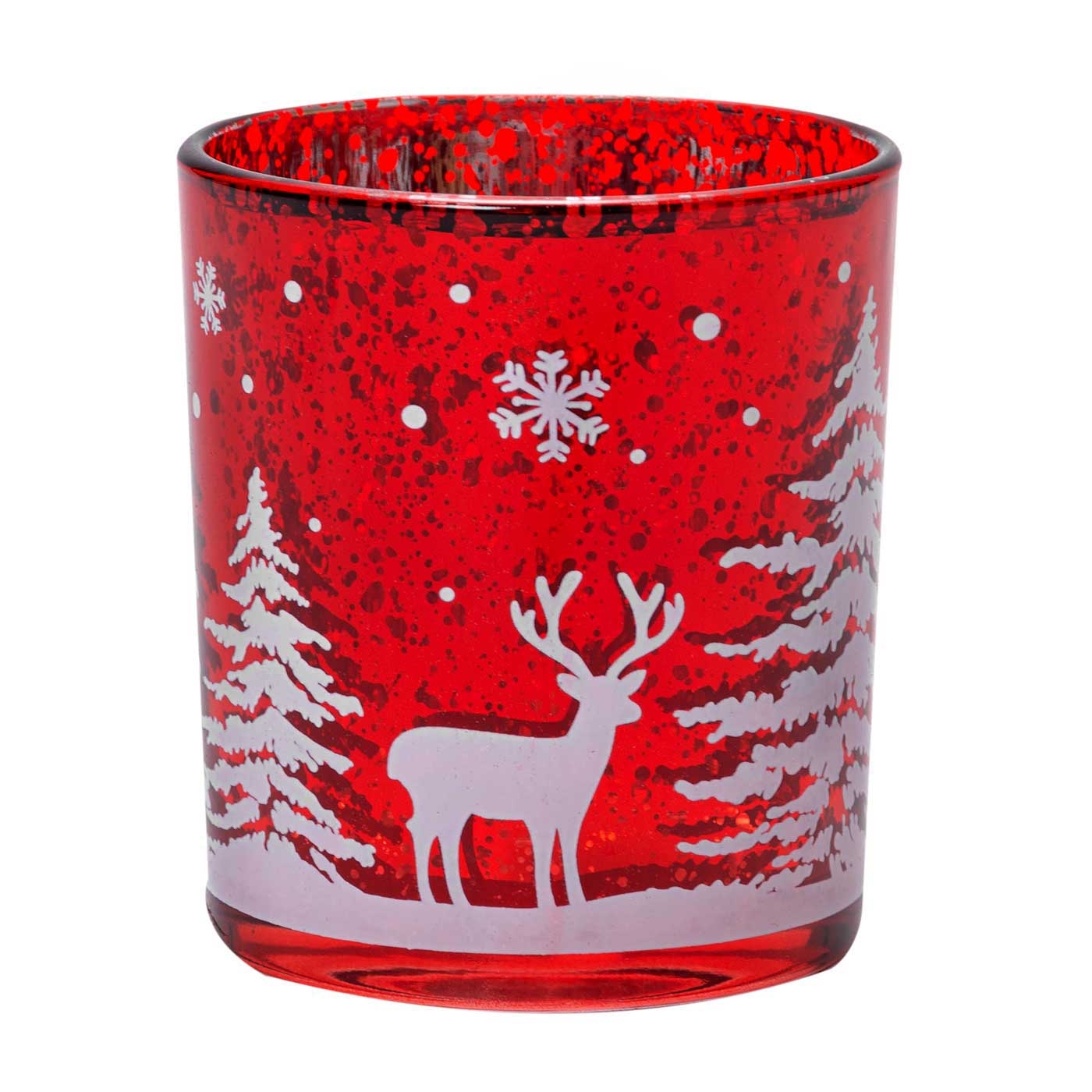 Portavela de Vidrio JOY Navidad Reno Rojo 8 cm Portavela de Vidrio JOY Navidad Reno Rojo 8 cm