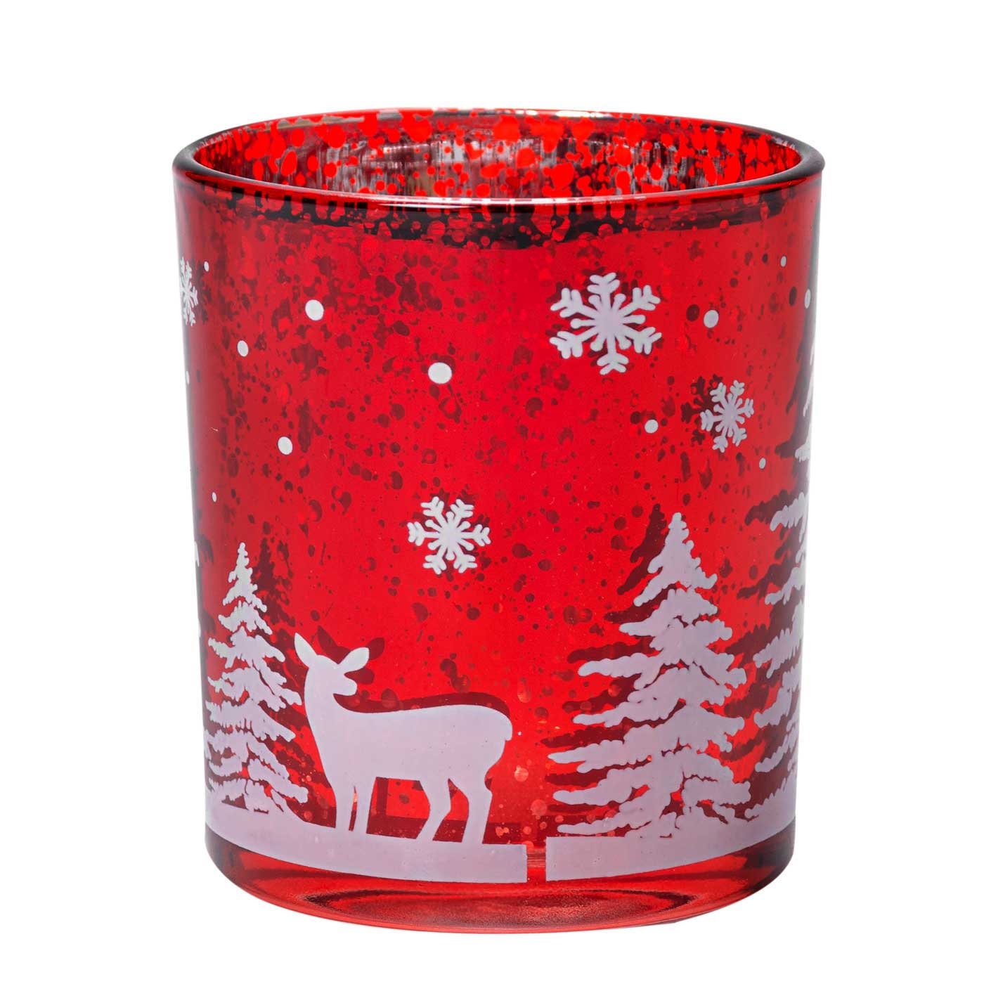 Portavela de Vidrio JOY Navidad Reno Rojo 8 cm Portavela de Vidrio JOY Navidad Reno Rojo 8 cm