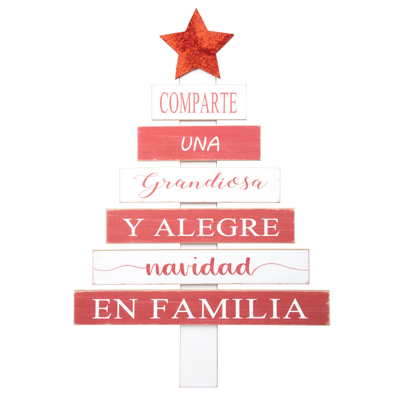 Cuadro Decorativo FREE HOME Árbol Navidad Estrella Roja Cuadro Decorativo FREE HOME Árbol Navidad Estrella Roja