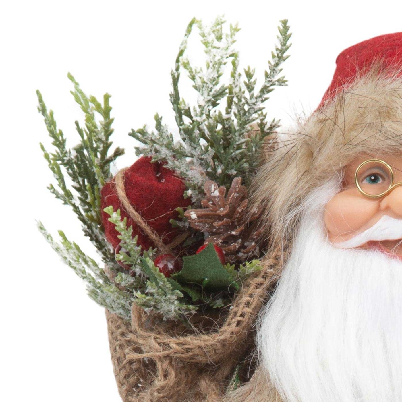 Muñeco Papá Noel JOY con Abrigo Café y Letrero Welcome 30 cm Muñeco Papá Noel JOY con Abrigo Café y Letrero Welcome 30 cm