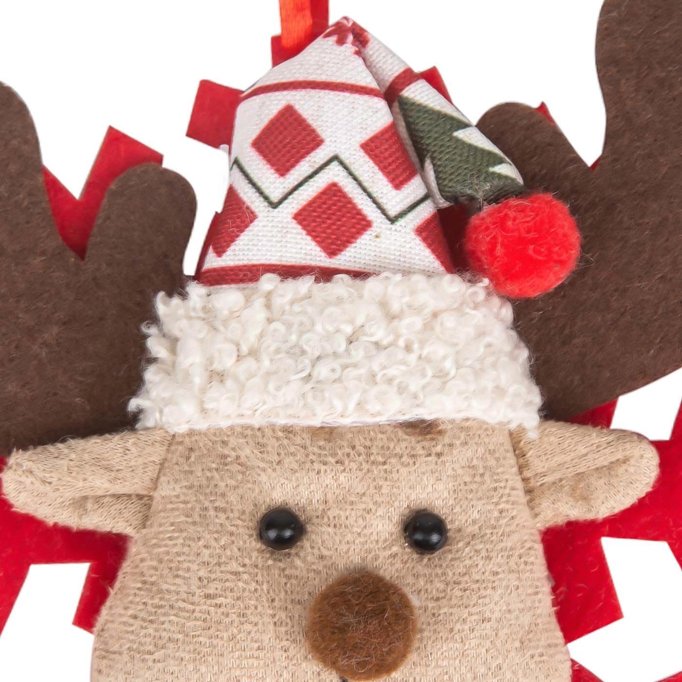 Adorno Navideño JOY Colgante Reno con Gorro y Bufanda 11 cm Adorno Navideño JOY Colgante Reno con Gorro y Bufanda 11 cm
