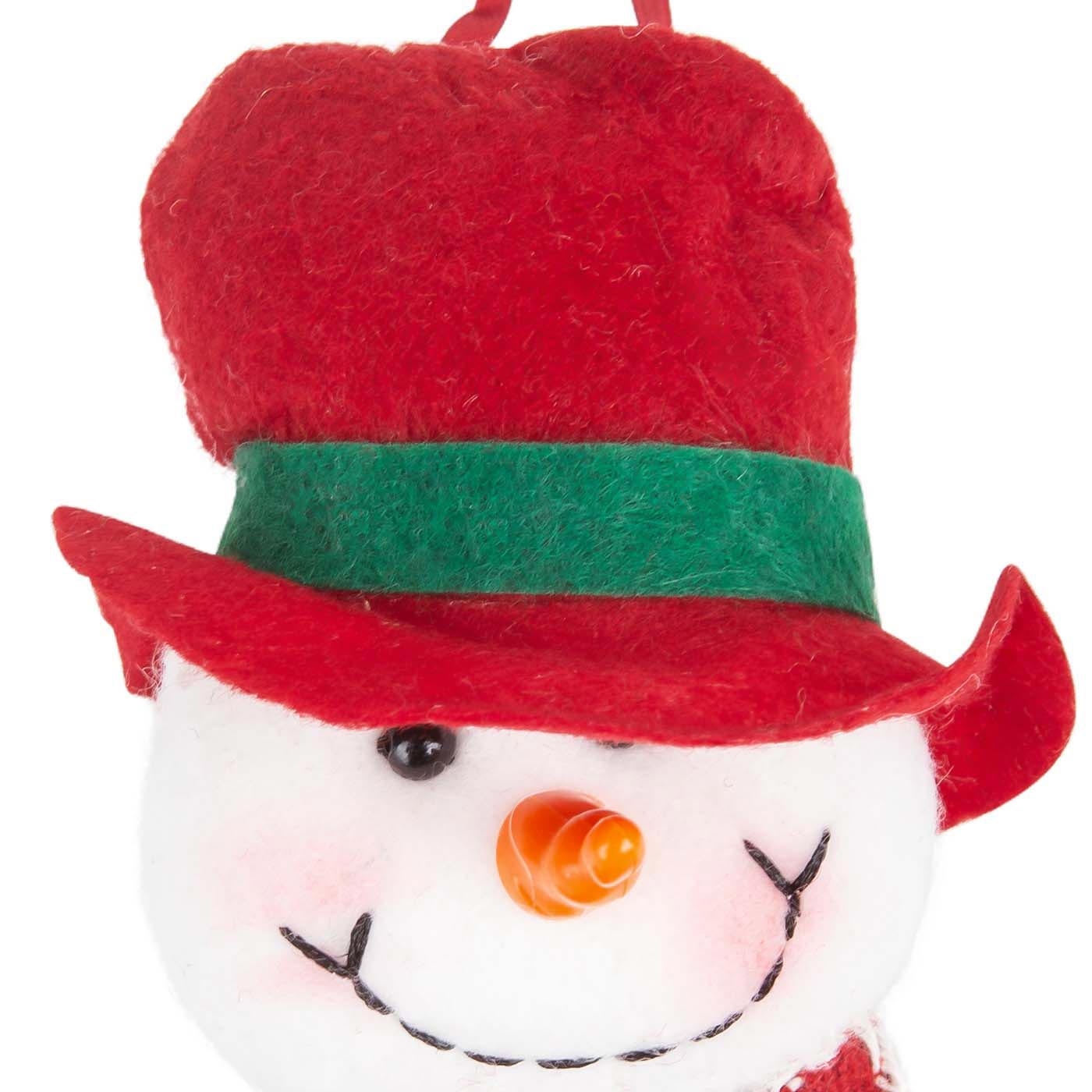 Adorno Navideño JOY Colgante Hombre de Nieve con Sombrero, Bufanda y Cascabel 12 cm Adorno Navideño JOY Colgante Hombre de Nieve con Sombrero, Bufanda y Cascabel 12 cm