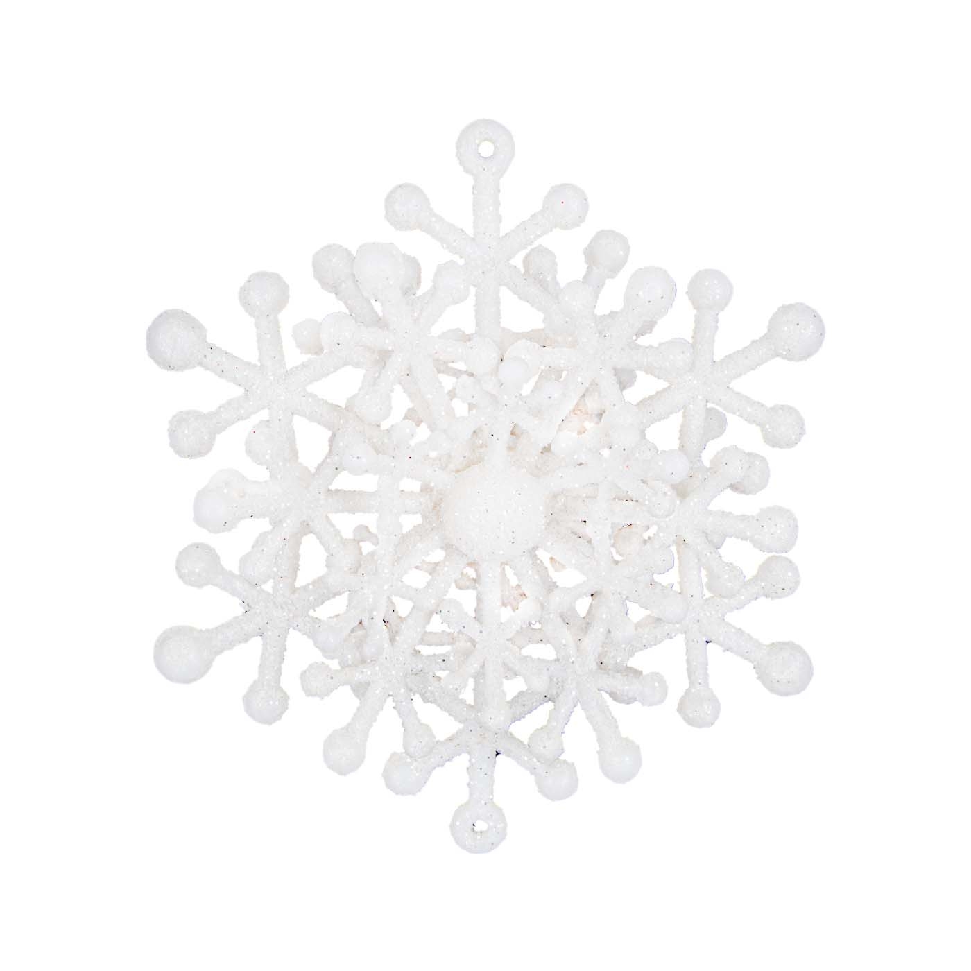 Adorno Navideño Colgante JOY Copo de Nieve Blanco 10 cm Adorno Navideño Colgante JOY Copo de Nieve Blanco 10 cm
