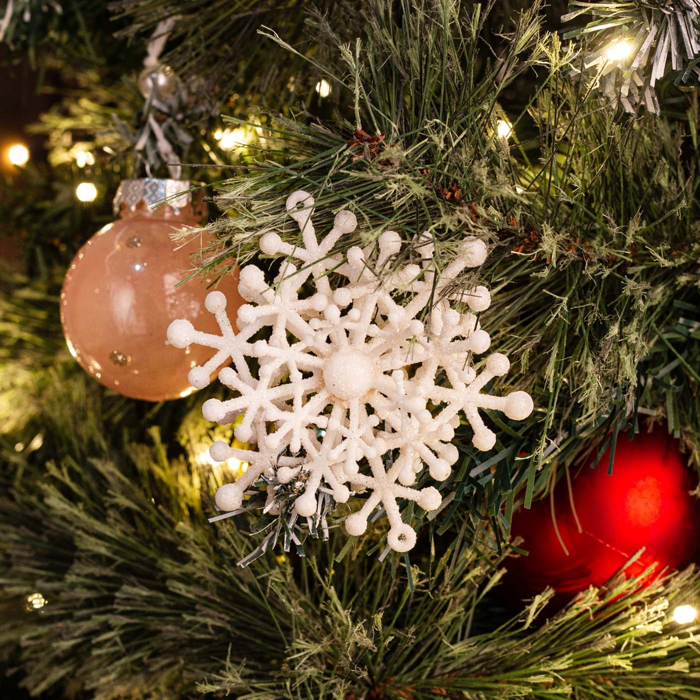 Adorno Navideño Colgante JOY Copo de Nieve Blanco 10 cm Adorno Navideño Colgante JOY Copo de Nieve Blanco 10 cm