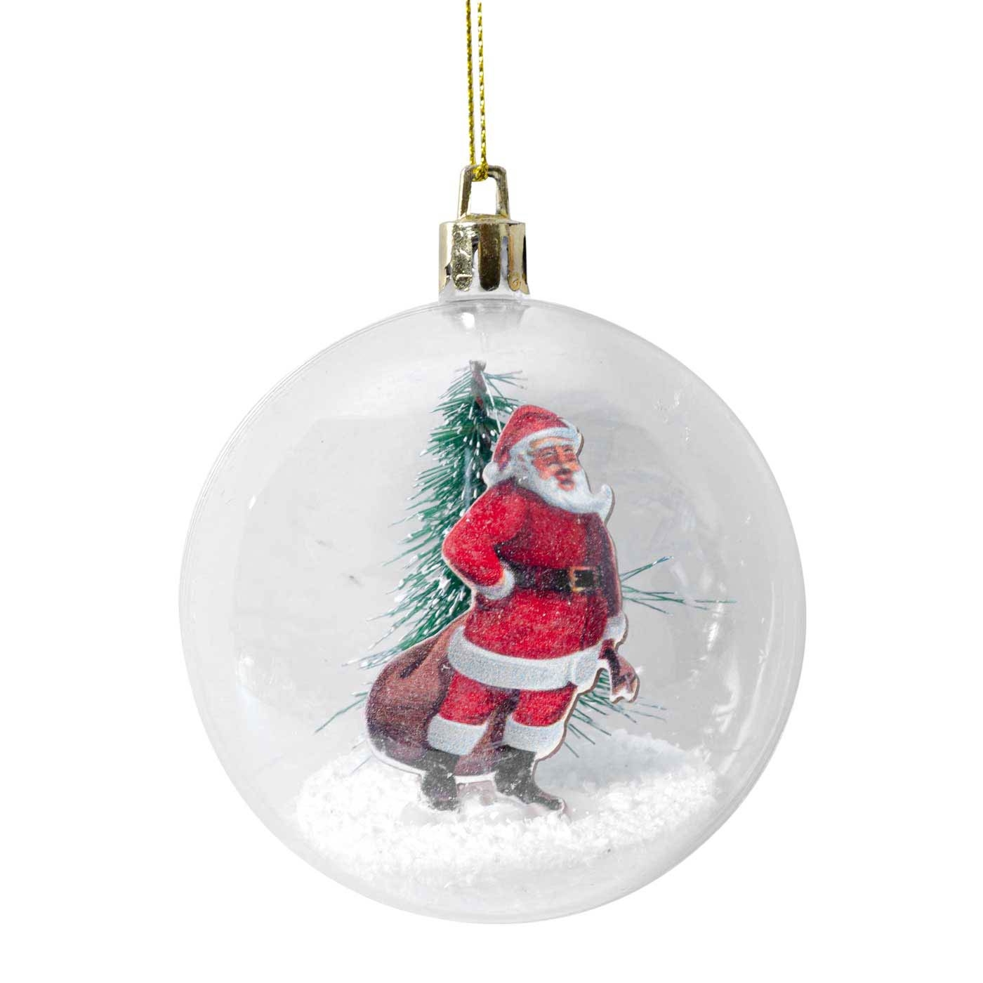 Bola de Navidad JOY Transparente Santa Claus 8 cm Bola de Navidad JOY Transparente Santa Claus 8 cm