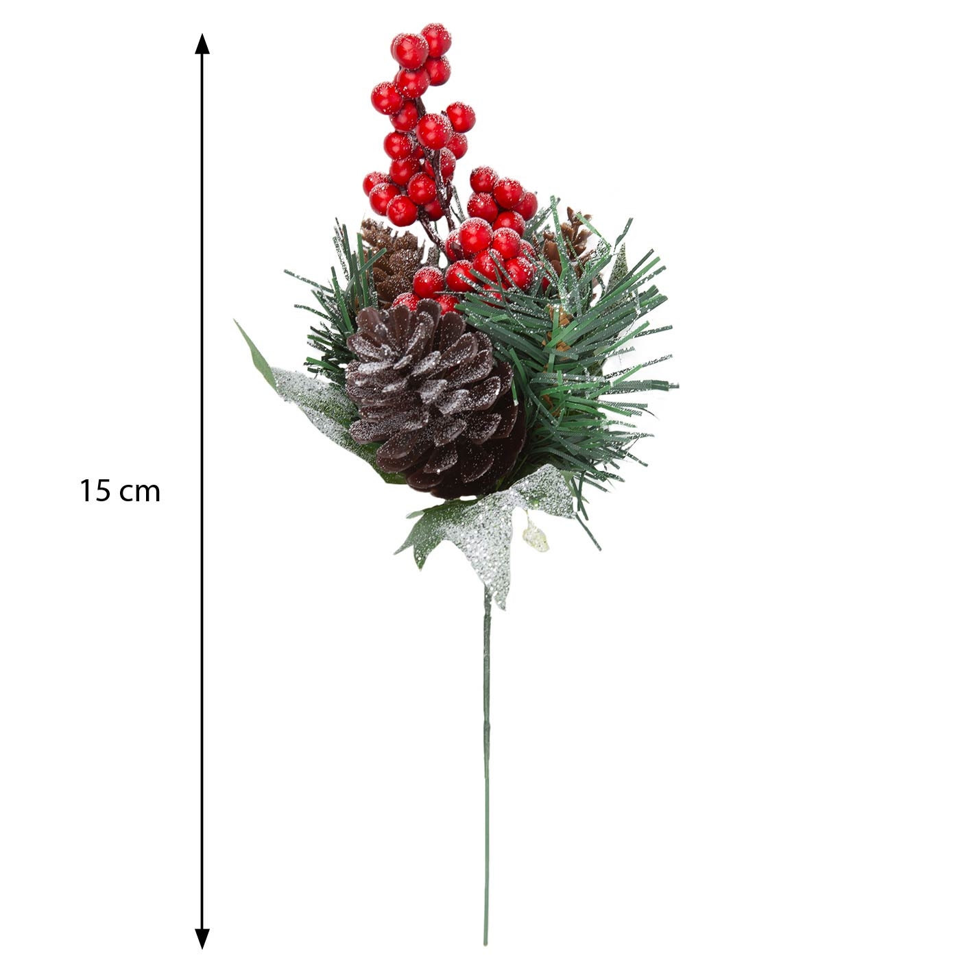 Adorno Navideño Rama JOY con Berries Tallo Corto 15 cm Adorno Navideño Rama JOY con Berries Tallo Corto 15 cm