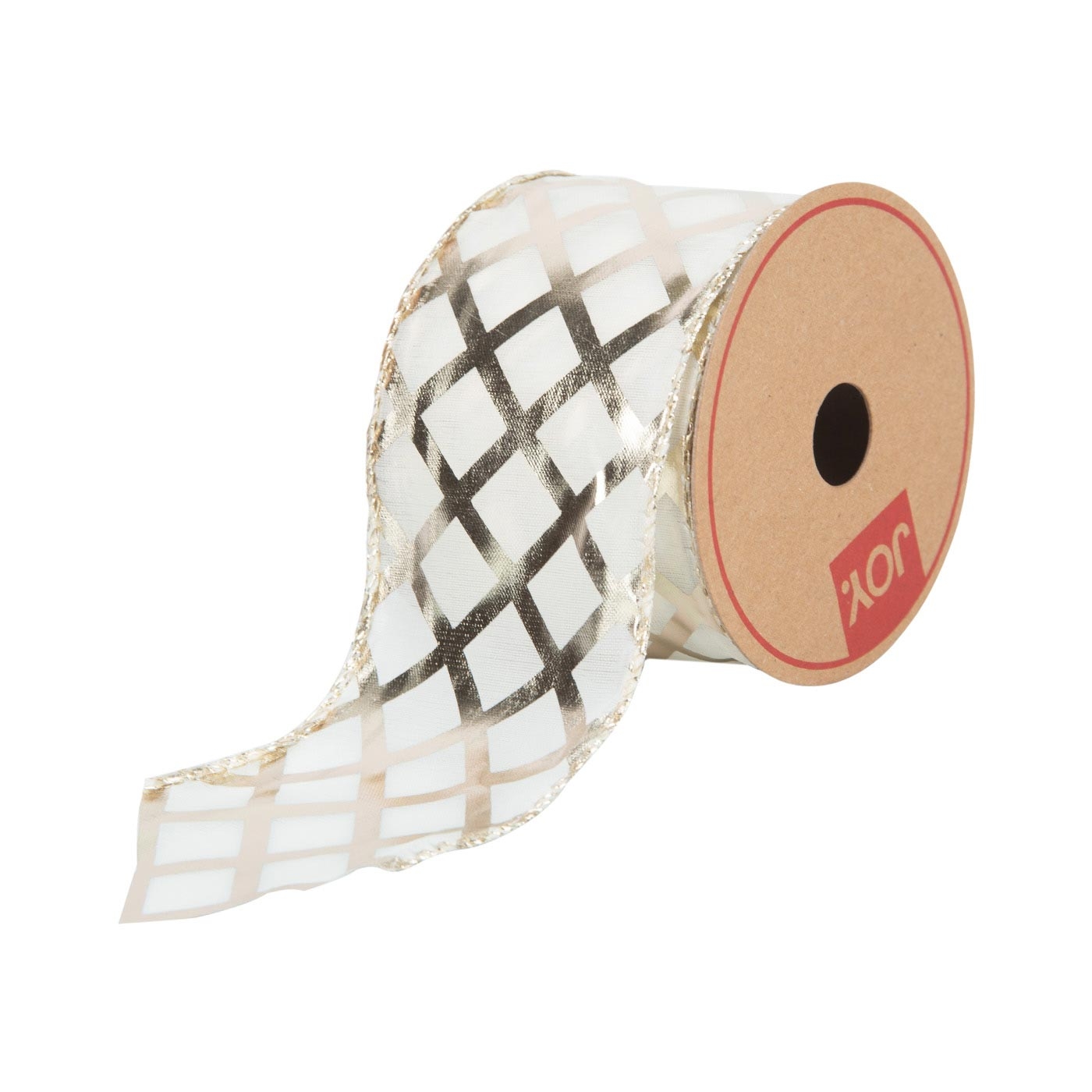 Cinta Navideña JOY Cuadrícula Plateada Transparente 6.3 cm Cinta Navideña JOY Cuadrícula Plateada Transparente 6.3 cm