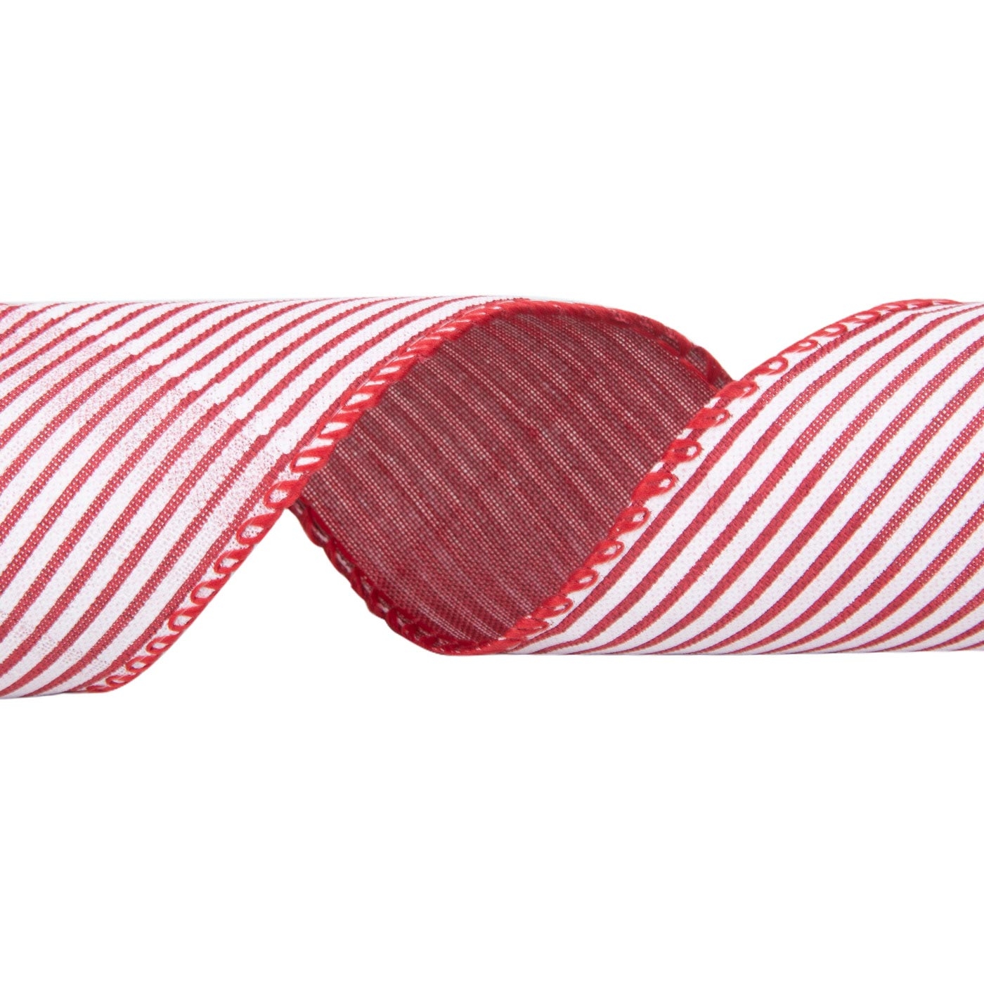 Cinta Navideña JOY Blanca Líneas Rojas 6.3 cm Cinta Navideña JOY Blanca Líneas Rojas 6.3 cm