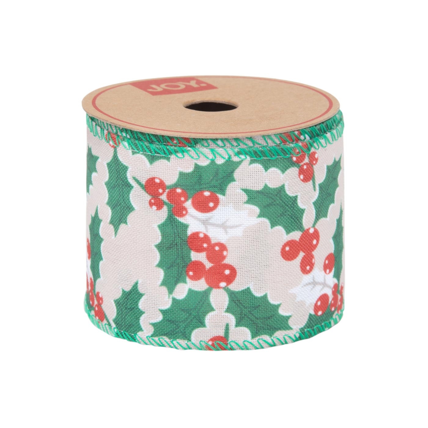 Cinta Navideña JOY Ramas con Berries Rojos 6.3 cm Cinta Navideña JOY Ramas con Berries Rojos 6.3 cm