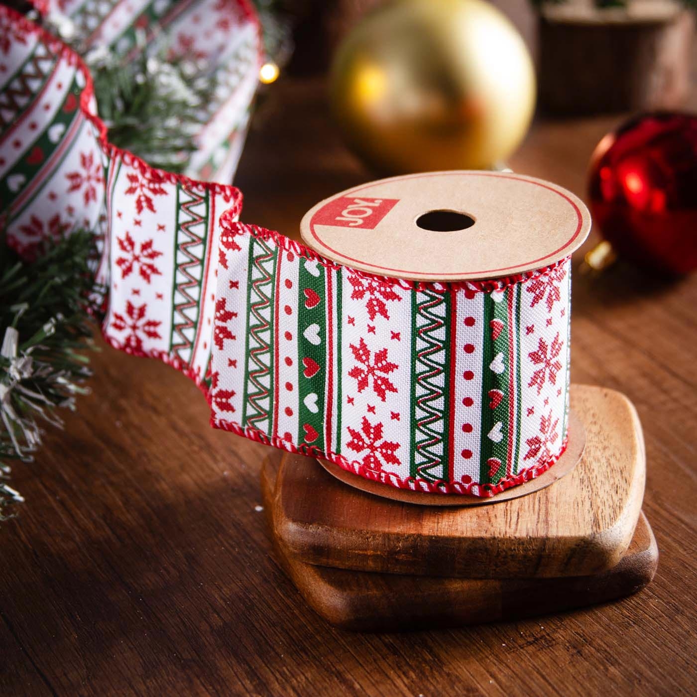 Cinta Navideña JOY Copos de Nieve Navidad Mix 6.3 cm Cinta Navideña JOY Copos de Nieve Navidad Mix 6.3 cm