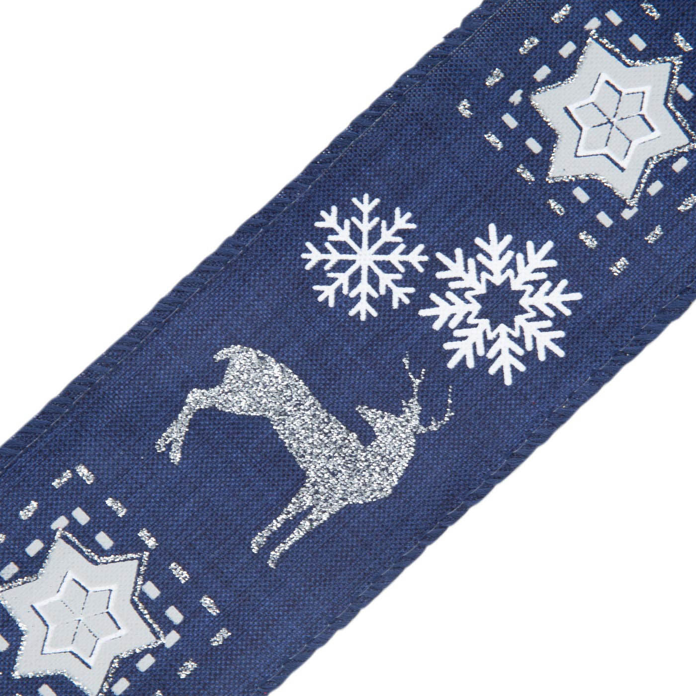 Cinta Navideña JOY Reno, Estrellas y Copos de Nieve Azul 6.3 cm Cinta Navideña JOY Reno, Estrellas y Copos de Nieve Azul 6.3 cm