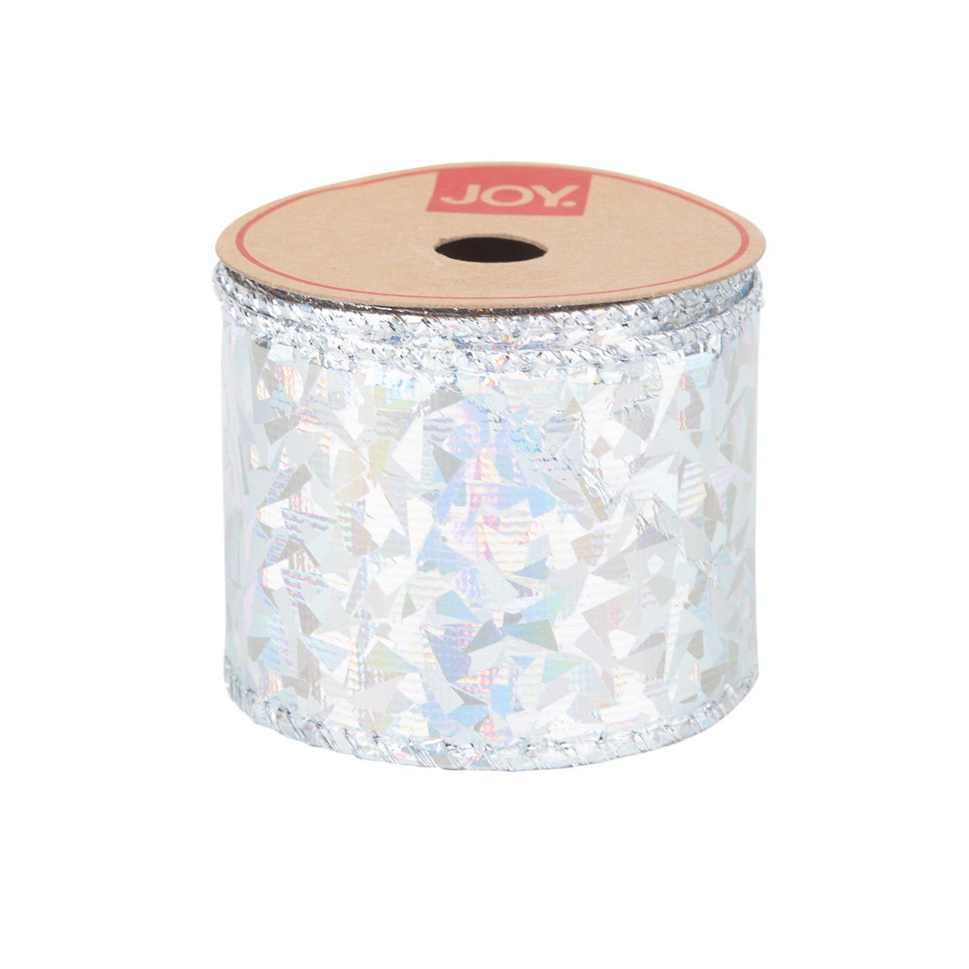 Cinta Navideña JOY Plateada Tornasolada 6.3 cm Cinta Navideña JOY Plateada Tornasolada 6.3 cm