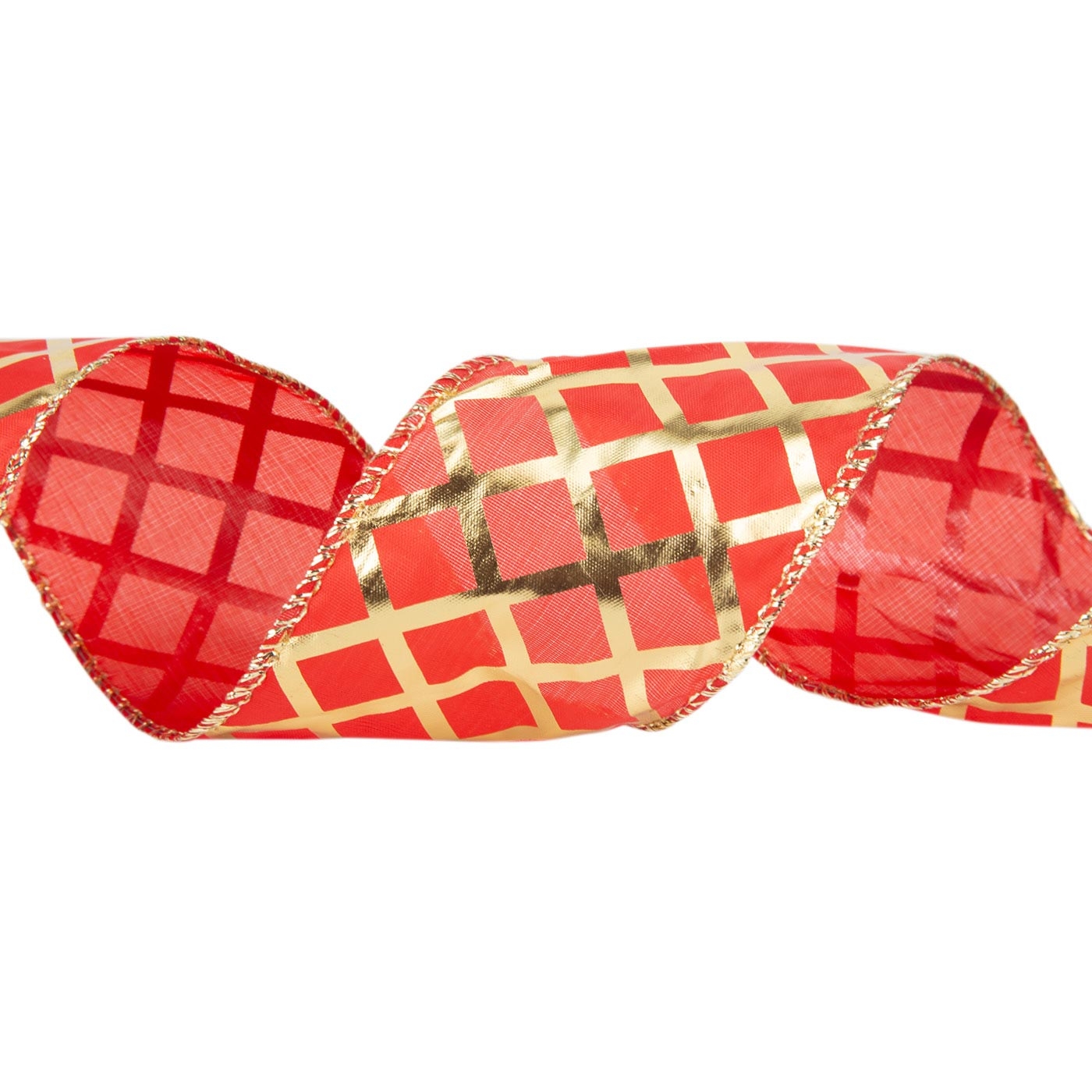 Cinta Navideña JOY Roja Rombos Dorados 6.3 cm Cinta Navideña JOY Roja Rombos Dorados 6.3 cm