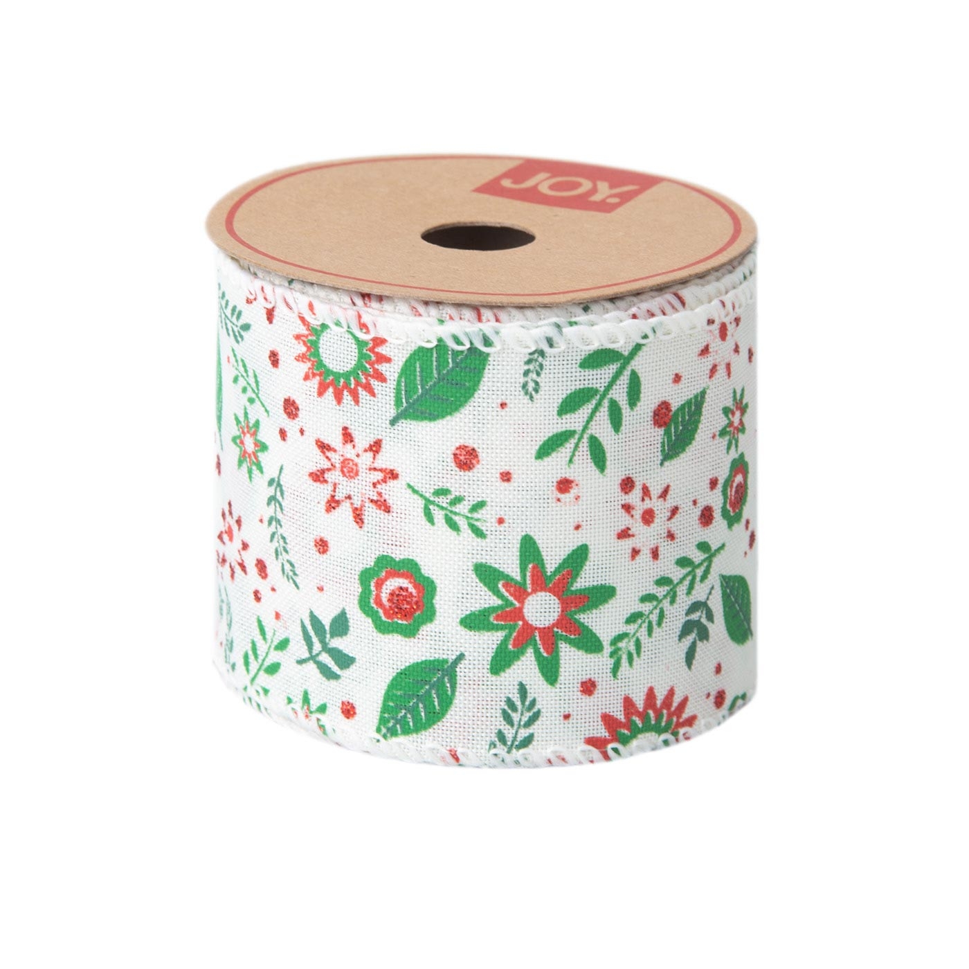 Cinta Navideña JOY Hojas Navidad 6.3 cm Cinta Navideña JOY Hojas Navidad 6.3 cm