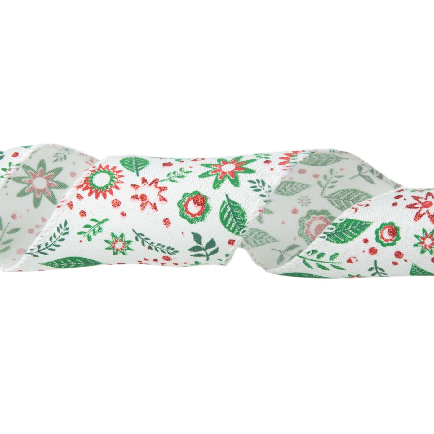 Cinta Navideña JOY Hojas Navidad 6.3 cm Cinta Navideña JOY Hojas Navidad 6.3 cm