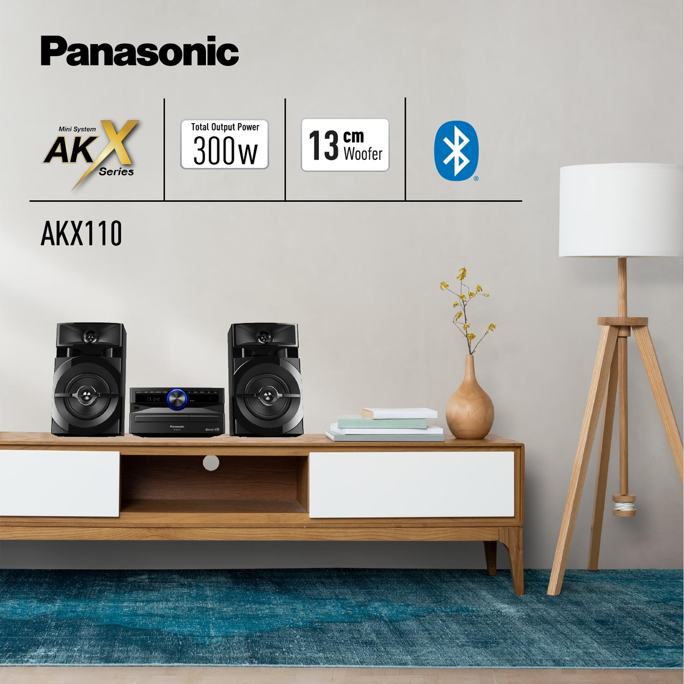 Minicomponente PANASONIC AKX110 300 Watts Negro Equipo de Sonido Minicomponente PANASONIC AKX110 300 Watts Negro Equipo de Sonido