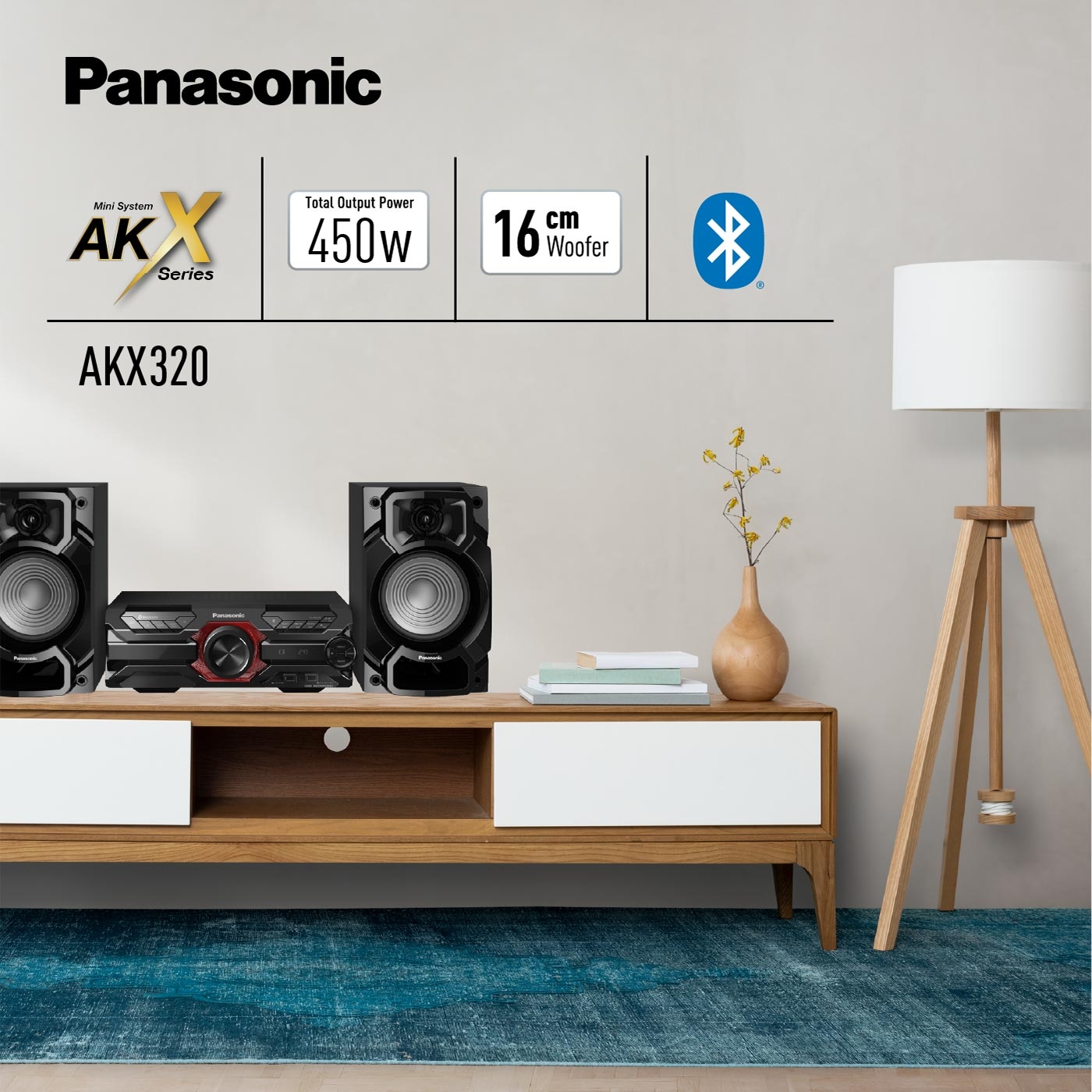 Minicomponente PANASONIC AKX320 450 Watts Negro Equipo de Sonido