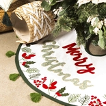 Pie de Árbol JOY Merry Christmas 110 cm Blanco/Verde - " Pie de Árbol JOY Merry Christmas 110 cm Blanco/Verde -