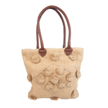 Bolso de Yute K-LINE Tejidos Rombos Bolas - " Bolso de Yute K-LINE Tejidos Rombos Bolas -