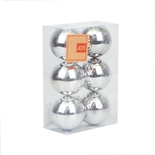 Bolas de Navidad JOY Plateado Brillante Set x 6 - 6 cm - " Bolas de Navidad JOY Plateado Brillante Set x 6 - 6 cm -