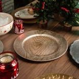 Plato Base 32 cm JOY Gris Líneas - " Plato Base 32 cm JOY Gris Líneas -