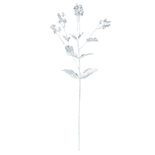 Adorno Navideño Rama con Hojas Plateadas JOY Tallo Largo 60 cm - " Adorno Navideño Rama con Hojas Plateadas JOY Tallo Largo 60 cm -