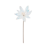 Adorno Navideño Rama Flor JOY Poinsettia Blanca con Lentejuelas 50 cm - " Adorno Navideño Rama Flor JOY Poinsettia Blanca con Lentejuelas 50 cm -