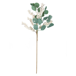 Adorno Navideño Rama JOY Berries Blancas con Hojas Eucalipto 74 cm - " Adorno Navideño Rama JOY Berries Blancas con Hojas Eucalipto 74 cm -