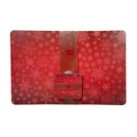 Set x 4 Individuales + 4 Portavasos JOY Copo de Nieve Rojo - " Set x 4 Individuales + 4 Portavasos JOY Copo de Nieve Rojo -