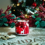 Portavela de Vidrio JOY Reno Rojo 10.5 cm - " Portavela de Vidrio JOY Reno Rojo 10.5 cm -