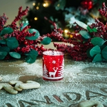 Portavela de Vidrio JOY Navidad Reno Rojo 8 cm - " Portavela de Vidrio JOY Navidad Reno Rojo 8 cm -