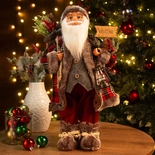 Muñeco Papá Noel JOY con Bolsa de Regalos, Farol y Letrero 45 cm - " Muñeco Papá Noel JOY con Bolsa de Regalos, Farol y Letrero 45 cm -