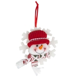 Adorno Navideño JOY Colgante Hombre de Nieve con Gorro y Bufanda Copo Nieve Blanco 11 cm - " Adorno Navideño JOY Colgante Hombre de Nieve con Gorro y Bufanda Copo Nieve Blanco 11 cm -