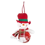 Adorno Navideño JOY Colgante Hombre de Nieve con Sombrero, Bufanda y Cascabel 12 cm - " Adorno Navideño JOY Colgante Hombre de Nieve con Sombrero, Bufanda y Cascabel 12 cm -