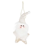Adorno Navideño JOY Colgante Papá Noel Gorro Tejido Blanco 12 cm - " Adorno Navideño JOY Colgante Papá Noel Gorro Tejido Blanco 12 cm -